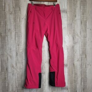Salomon Hot Pink Women's Softshell Ski Pants with Black Ankle Panels